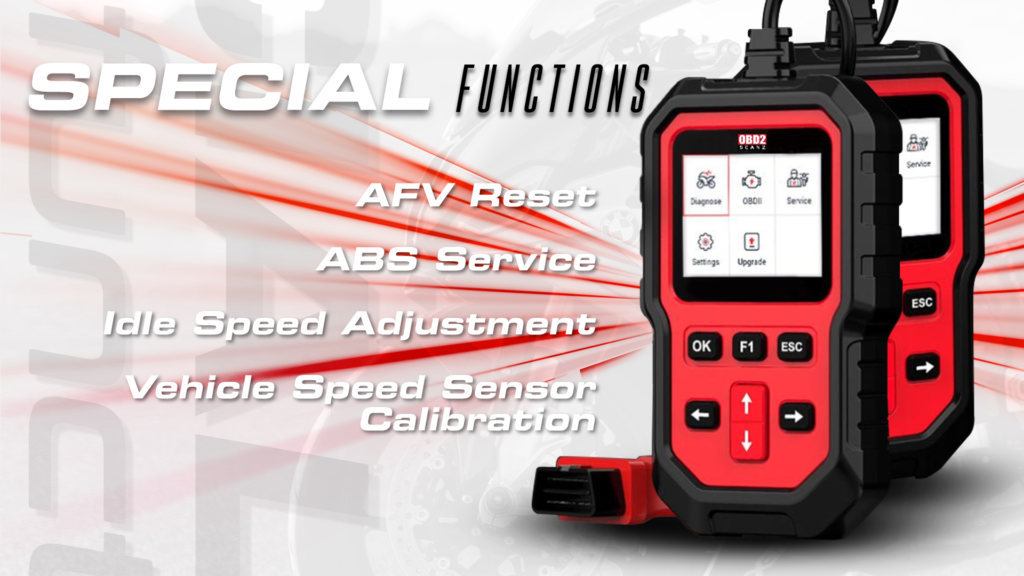 OBD2Scan Motorbike Diagnostic Tool Special Functions